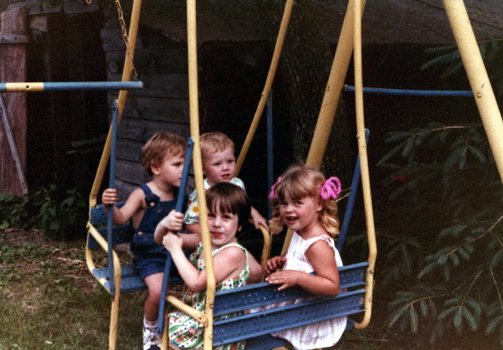 kids on swing